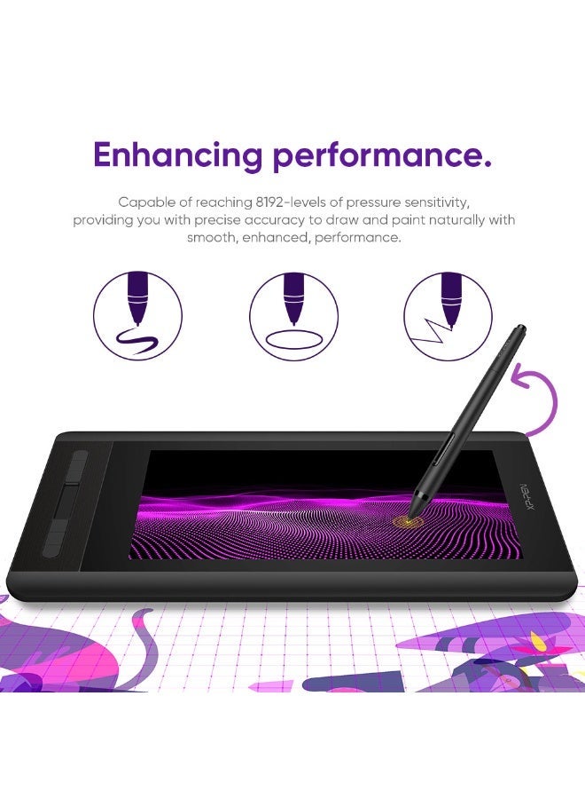 XP-PEN Artist12 11.6 Inch FHD Drawing Monitor Pen Display Graphic Monitor with PN06 Battery-Free Multi-Function Pen Holder and Glove 8192 Pressure Sensitivity - Image 4